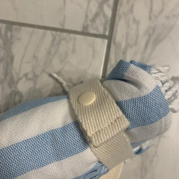 Victoria's Secret Blue and White Striped Beach Towel - Picture 4 of 4